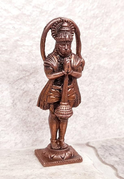 Hindu Gods : Hanuman Ji Copper Idol Patina Antique Finish - Pack of 1 Piece