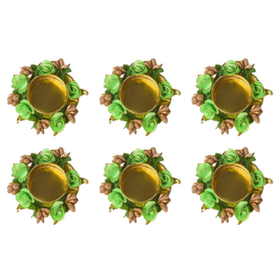 Rose Tea Light Holder Set of 6, Diwali Decoration Items for Home Decor