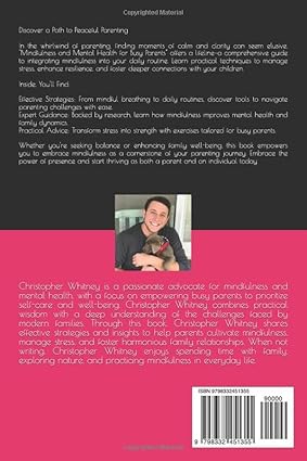 Mindfulness and Mental Health for Busy Parents by Christopher Whitney [Paperback]