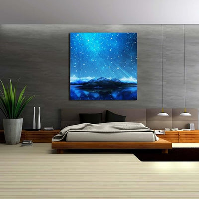 Canvas Print Northern Lights Aurora Borealis D4 | Unframed Canvas Painting for Bedroom & Living Room | 16 x 16 inch (41 x 41 cms)