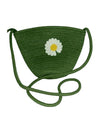 Luxury Jute Sling Bag For Women, Ladies Shoulder Purse, Small Shopping Bag - Green