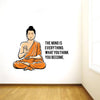 Peaceful Buddha and Quote on Mind ' Large Size (Wall Coverage Area - Height 75 cms X Width 95 cms)(Pack of 1) Wall Sticker