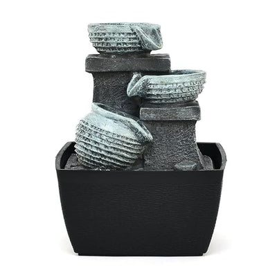 Decorative 3 Pots Polyresin Water Fountain for Home Decoration
