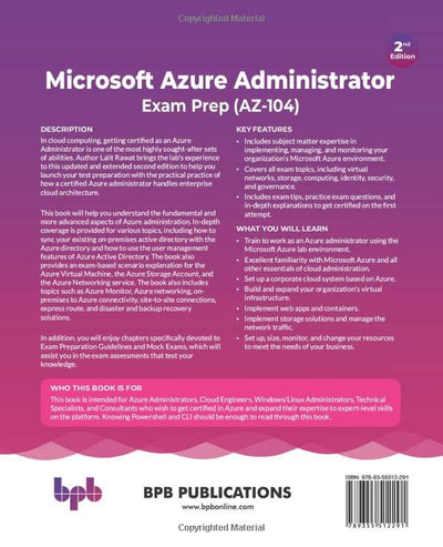 Azure Administrator Exam Prep (AZ-104) by BPB Publication [Paperback]