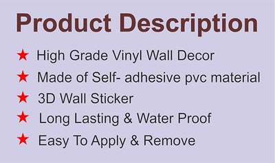 Buddha Pink Lotus Flowers Wall Sticker for Living Room,Bedroom,Office Sticker Size - 49 Cm X 58 Cm