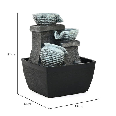 Decorative 3 Pots Polyresin Water Fountain for Home Decoration