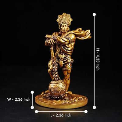 Hindu Gods : Hanuman Ji with gada Handcrafted Statue for Temple, Home, Office, Idol showpiece, spritual Decor, religiious Gift & Gym