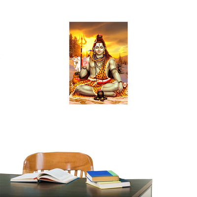 Lord shiva wall sticker - God shiva wall sticker - god mahadev wall sticker - 300GSM - Glossy - Strong adhesive