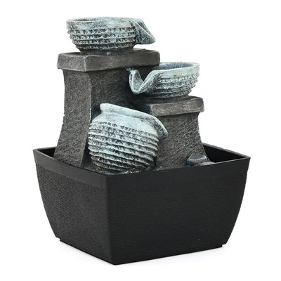 Decorative 3 Pots Polyresin Water Fountain for Home Decoration