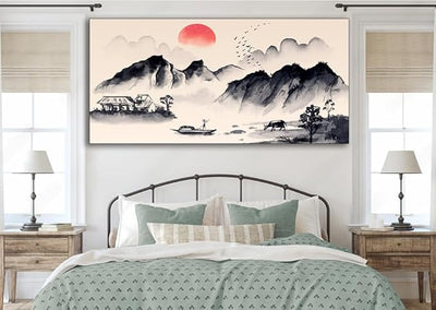 Canvas Print Hill for Living Room | Bedroom | Drawing Room & Office Walls (Canvas Print, Painting, wallpainting, 48x24 inch) unframed canvas painting