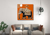 Canvas Print Traditional Art Canvas Paintings, Royal Elephant, Indian Art, Kalamkari Art, Madhubani Art, Canvas painting for Living Room, Rajasthani Art, Unframed, Fabric, Size - 12 X 12 inches.