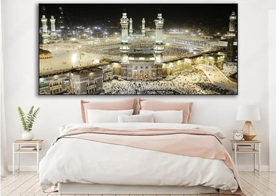 Canvas Print Makka Madina Canvas Big Painting for Living Room | Bedroom | Drawing Room & Office Walls (Canvas Print, Painting, wallpainting, 48x24 inch) unframed canvas painting