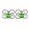Set of 1 Wall Hanging Tealight Candle Holder Metal Wall Sconce with Glass Cups - Decorations Items for Home Wall Decor - Butterfly Green