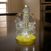 Elegant handmade resin Ganesha idol with a crystal finish, perfect for enhancing office and car dashboard decor, symbolizing wisdom and prosperity."
