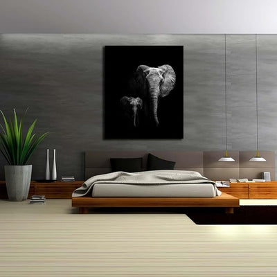 Canvas Print Mother Walking With Her Baby | Unframed Canvas Painting for Bedroom & Living Room | 16 x 18.8 inch (41 x 48 cms)