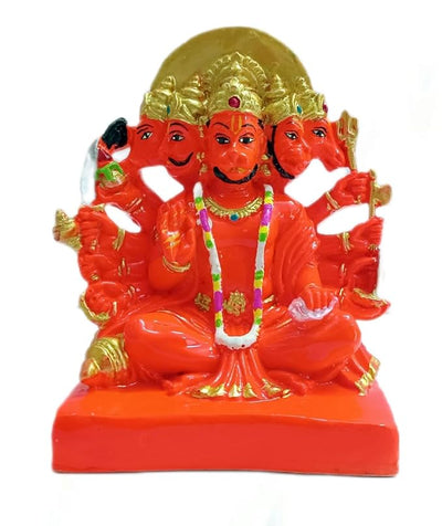 Hindu Gods : Panchmukhi Hanuman Ji Murti Statue for Home Decor, Gifting, Protection from Evil Eye