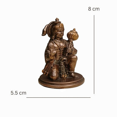 Hindu Gods : Hanuman Ji Murti Blessing with Gada Sitting for Temple Car Dashboard Home Decor