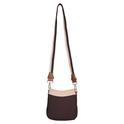 Women's Premium Cotton/Full Sling Shoulder Bag - Brown-Beige