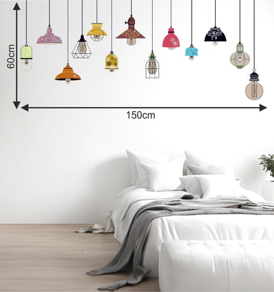 Vinyl Hanging Lamps Wall Reusable Self-Adhesive Sticker (59.05X0.39X23.62 Inches, Multicolour)