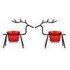 Set of 1 Decorative Handcrafted Metal Tea Light Candle Holders for Diwali Festival, Home Decor, Table Decoration, Gift -Deer Red