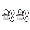 Set of 1 Wall Hanging Tealight Candle Holder Metal Wall Sconce with Glass Cups - Decorations Items for Home Wall Decor - Butterfly White