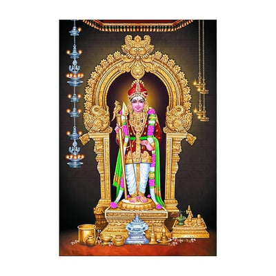 Lord murugan Poster ll God Om murugar Wall Sticker for Home Office (Vinyl Sticker,Multicolour) (12 x 18 inch)