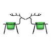 Set of 1 Decorative Handcrafted Metal Tea Light Candle Holders for Diwali Festival, Home Decor  - Deer Green