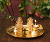 Goddess Laxmi & Lord Ganesh Idol Showpiece with Traditional Diya Oil Puja Lamp
