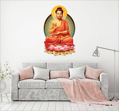 Buddha Wall Sticker Decorative Wall Art PVC Vinyl for Home (65 X 50 CM ; 26 X 20 Inches) (Design4)