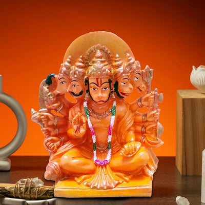 Hindu Gods : Panchmukhi Hanuman Ji Resin Statue Idol for Home & Pooja, Room Decoration & Car Dashboard