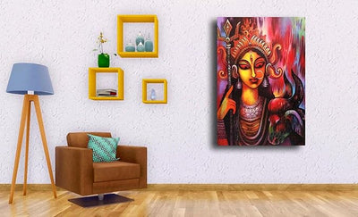 Canvas Print Maa Durga Modern Art Painting for Home Decor (Without Frame)