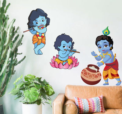 Wall Sticker, Wall Art, Wallpaper, Beautiful Bal Krishna' Size 60X48 cm