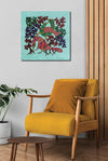 Canvas Print Digital  - Beautiful Peacock Gond Art - For Your Beautiful Space - Painting Suitable Size 12X12 inches ½ inch Additional Border Each Side.