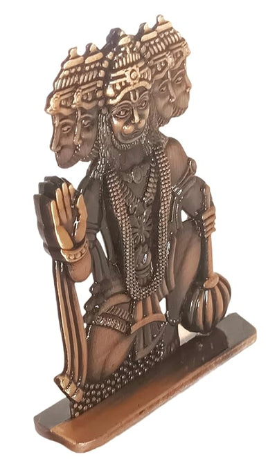 Hindu Gods : Metal Hanuman Idol Antique Panchamukhi Anjaneya Showpiece for Car Dashboard/Home Decor/Living Room/Pooja/Work Table/Gifts/Return Gifts/Festivals
