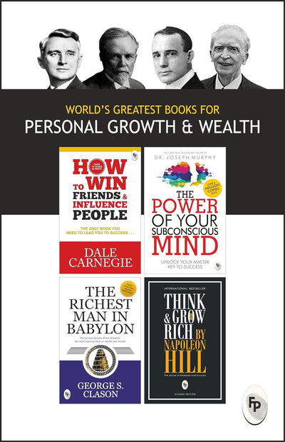 World's Greatest Books For Personal Growth & Wealth by Dale Carnegie,Napoleon Hill,Dr.Joseph Murphy,George S. Clason [Paperback] Set of 4 Books