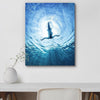 Canvas Print Woman Diving in a Sea | Unframed Premium Painting for Bedroom & Living Room | 12 x 15.2 inch (30 x 39 cms)