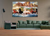 Canvas Print 7 Running Horses Vastu Canvas Unframed Wall Painting for Living Room, Bedroom, Office, Hotels, Drawing Room (Multicolor, 24x36Inch)