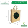 Eco Friendly Jute fabric Unique printed Bag ideal for Tiffin Grocery Fruits Vegetable with Hard Grip Handle