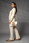 Women's Premium Cotton/Full Sling Shoulder Bag | Ladies Purse Handbag  - White-Beige