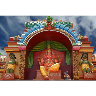 Gods Hindu Temple South India Kerala | Peel & Stick Vinyl Wall Sticker for Bedroom & Living Room | 26.6 x 18 inch (68 x 46 cms)