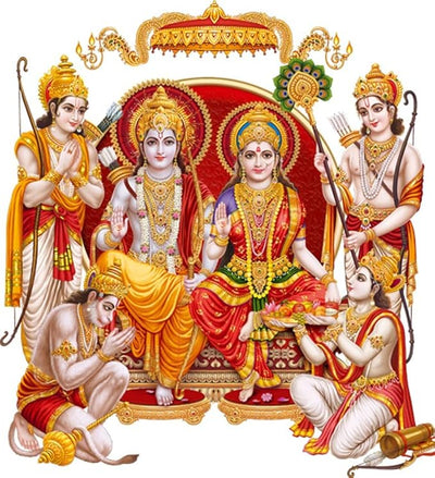 Large Wall Sticker Of Ram Ji JUST Peel & Stick Size 50 or 60 cm Pack of 1