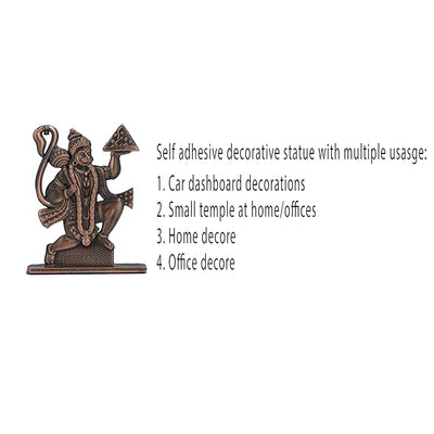 Hindu Gods : Hanuman ji Idol for Car Dashboard & Home Temple - Exquisite Brass Statue for Good Luck & Fortune