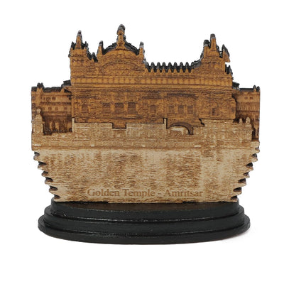 Golden Temple Wooden Photo Frame Showpiece Specially Use for Car-Dashboard Home Decor, Pooja Room