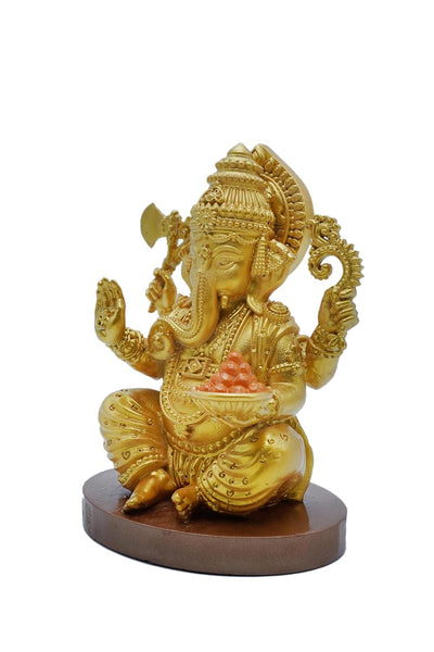 Decor Destination Ganesh Idol, Ganpati Murti, Highly Detailed Statue for Puja, Home and Office Decor
