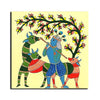 Canvas Print Gond Art , Shri Krishna, Traditional, Religious Art, Indian Art,  for Living Room, Wall Decoration, Unframed Painting, Fabric |Size-12X12 inches.