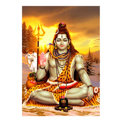 Lord shiva wall sticker - God shiva wall sticker - god mahadev wall sticker - 300GSM - Glossy - Strong adhesive