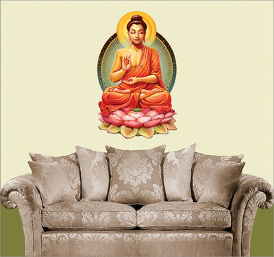 Buddha Wall Sticker Decorative Wall Art PVC Vinyl for Home (65 X 50 CM ; 26 X 20 Inches) (Design4)