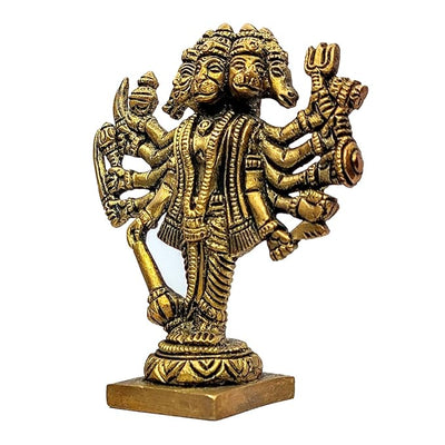 Hindu Gods : Hanuman Ji Brass Idol Panch-mukhi Avatar for Home & Office Decorative Antique Showpiece