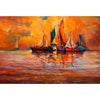 Canvas Print Boats & Sea |  for Bedroom & Living Room | Engineered Wood Frame | 20.6 x 14 inch (52 x 36 cms)