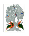 Canvas Print Gond Art , Birds, Traditional Art Painting, Classic Art, Indian Art,for Living Room, Wall Decoration, Unframed Painting, Fabric |Size- 12X9 inches.